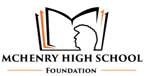 McHenry High School Foundation logo with book and Warrior head