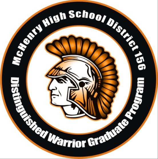 McHenry High School District 156 Distinguished Warrior Graduate Program logo with warrior head