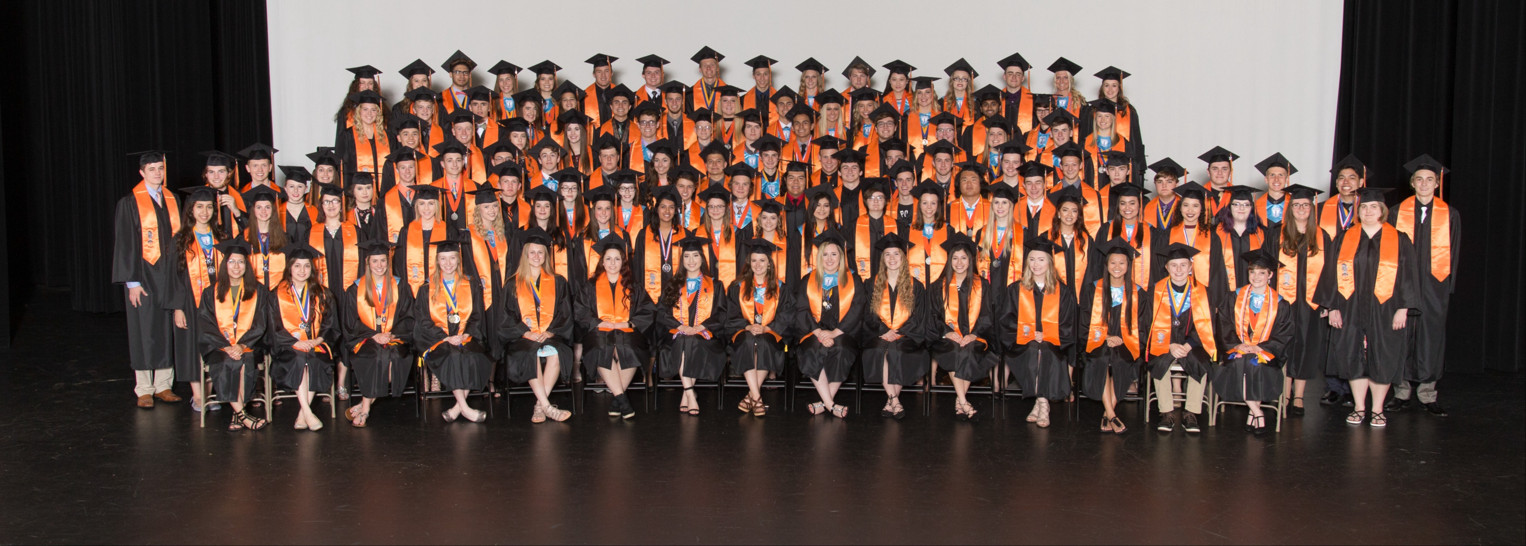  Distinguished Warriors in stoles and caps and gowns Class of 2017