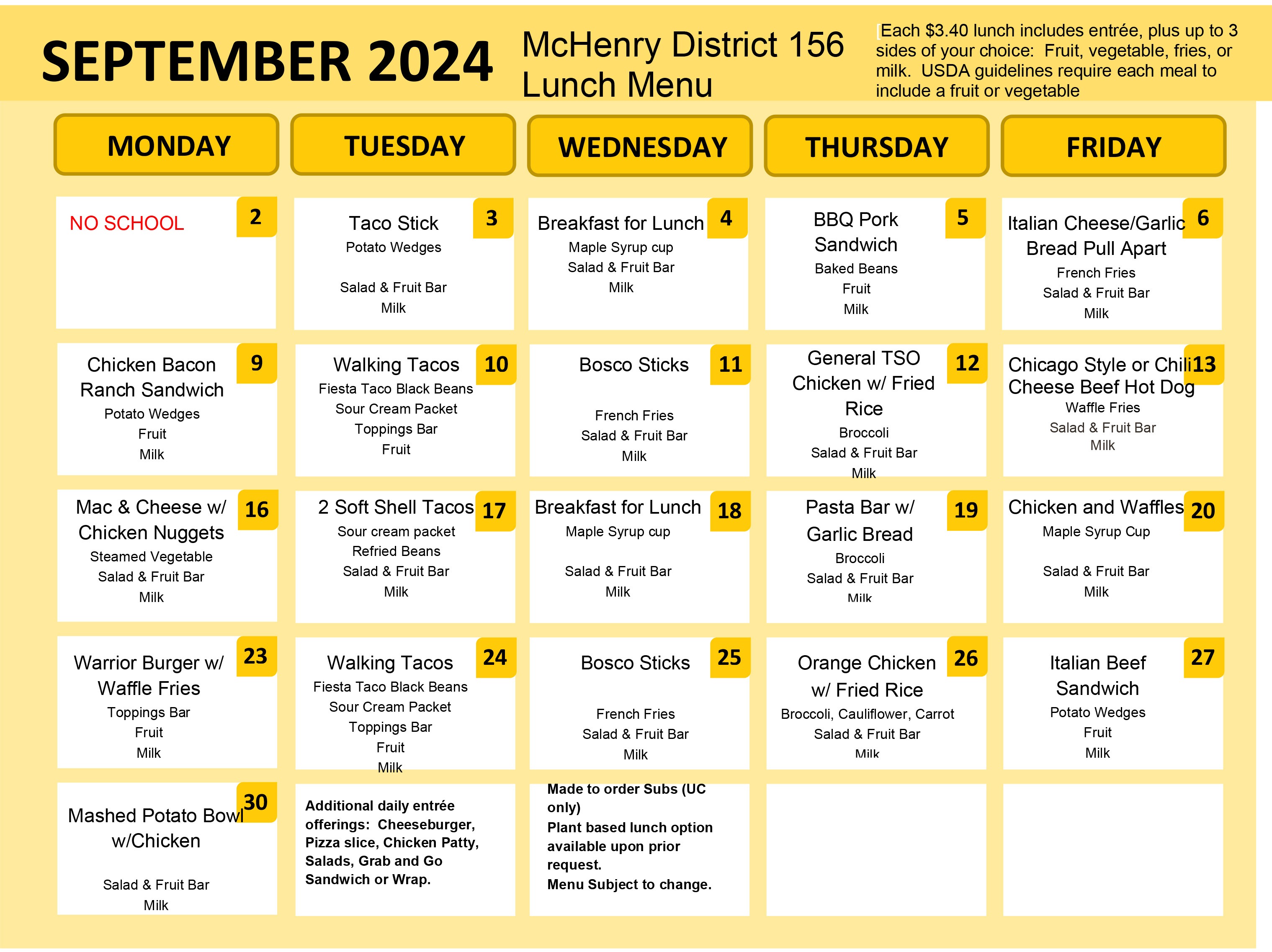 Food Services | McHenry Community High School