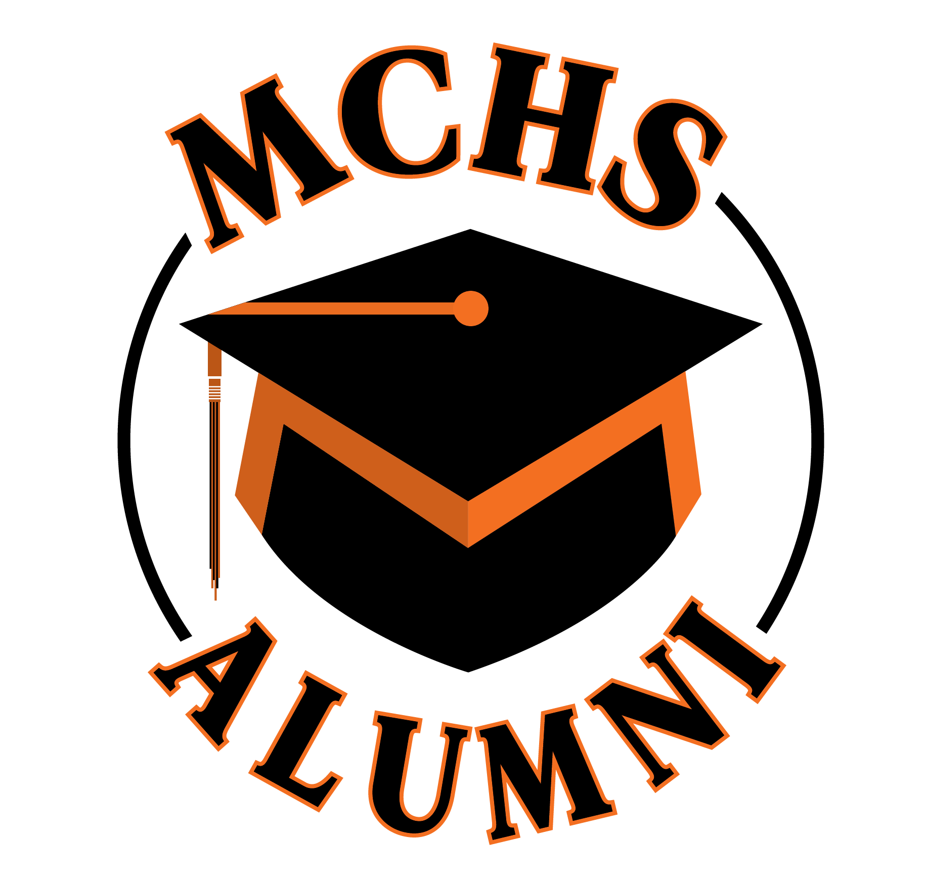 MCHS Alumni with photo of graduation hat