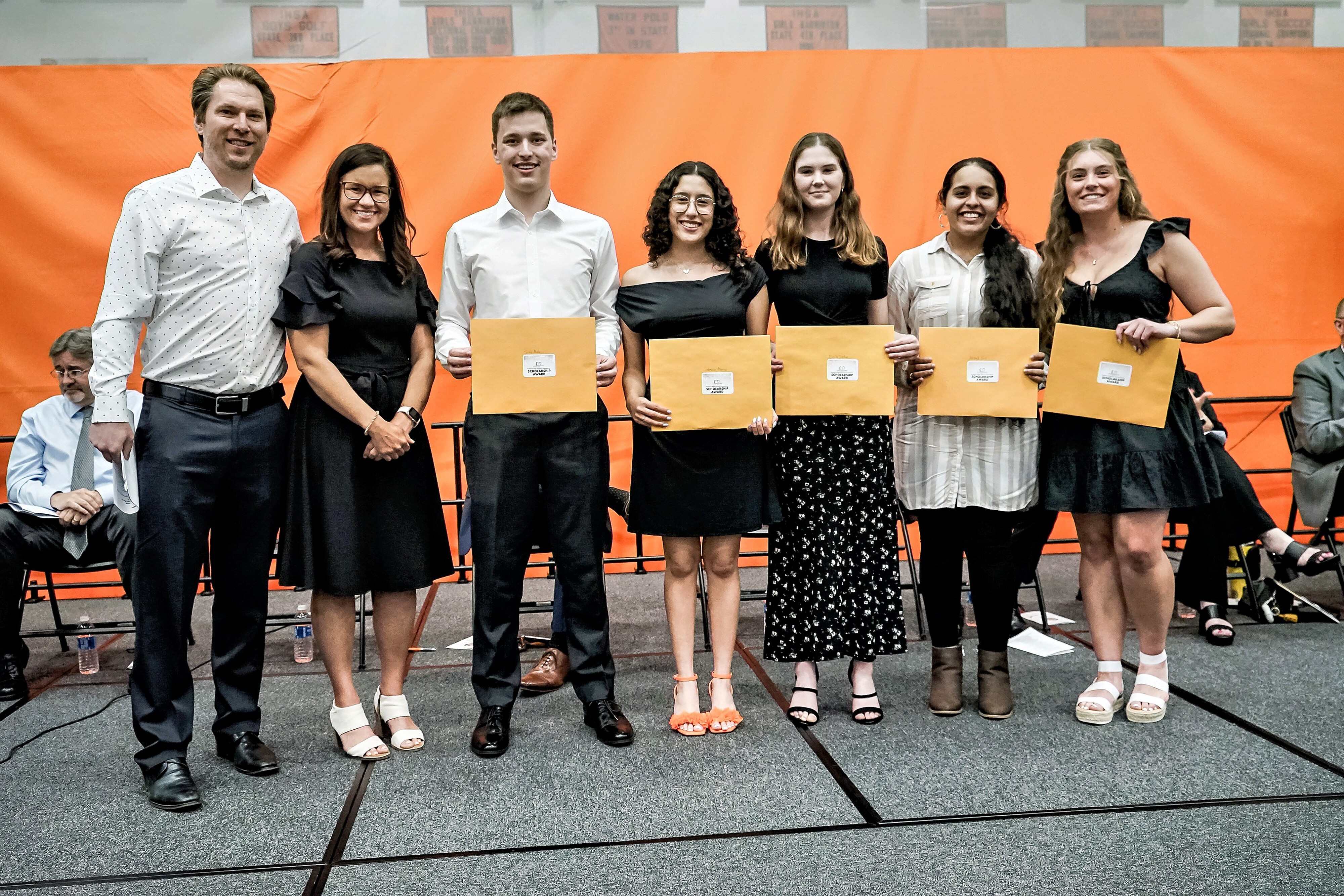 Photo of recipients with members of the foundation