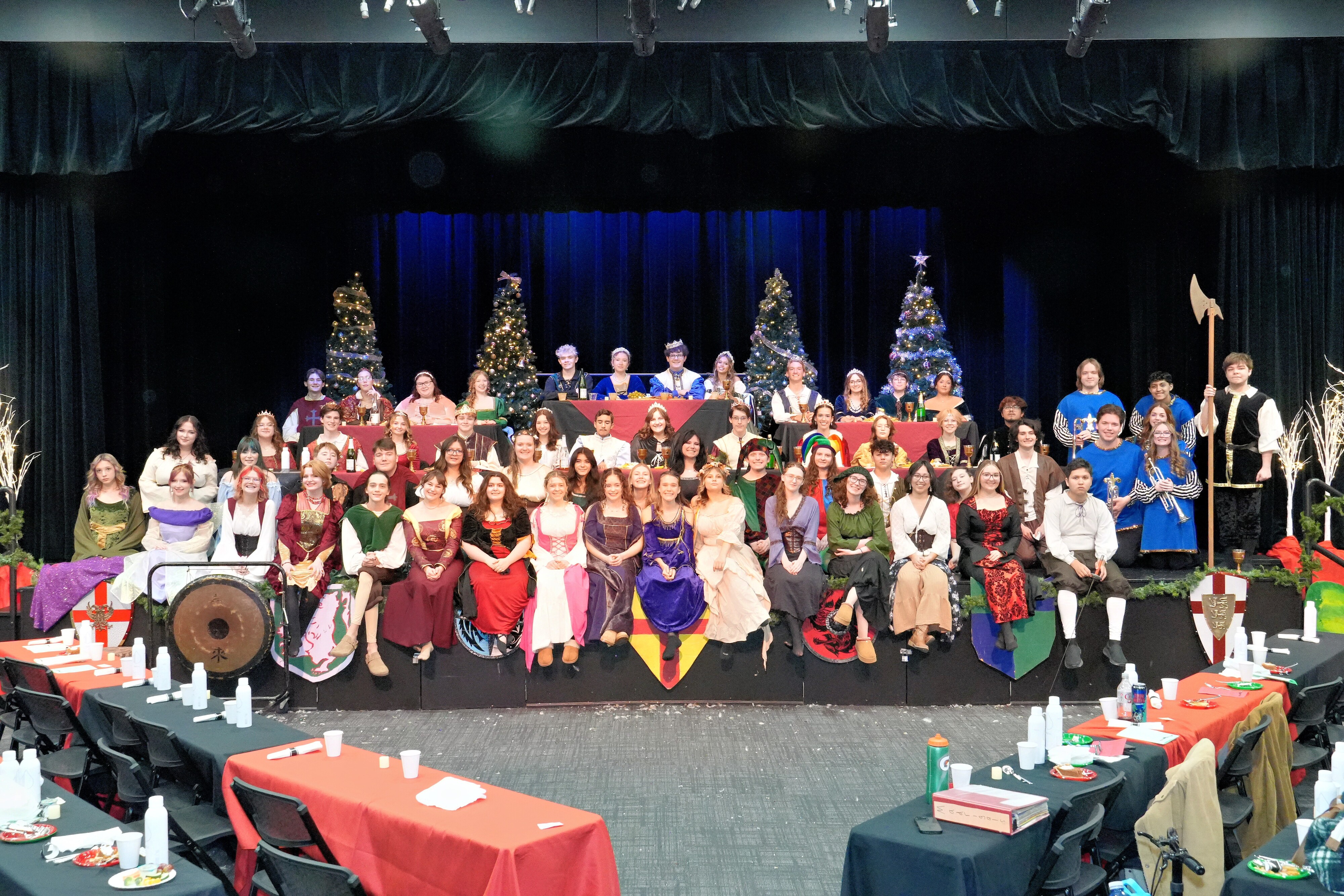 Madrigal Dinner Group photo on stage