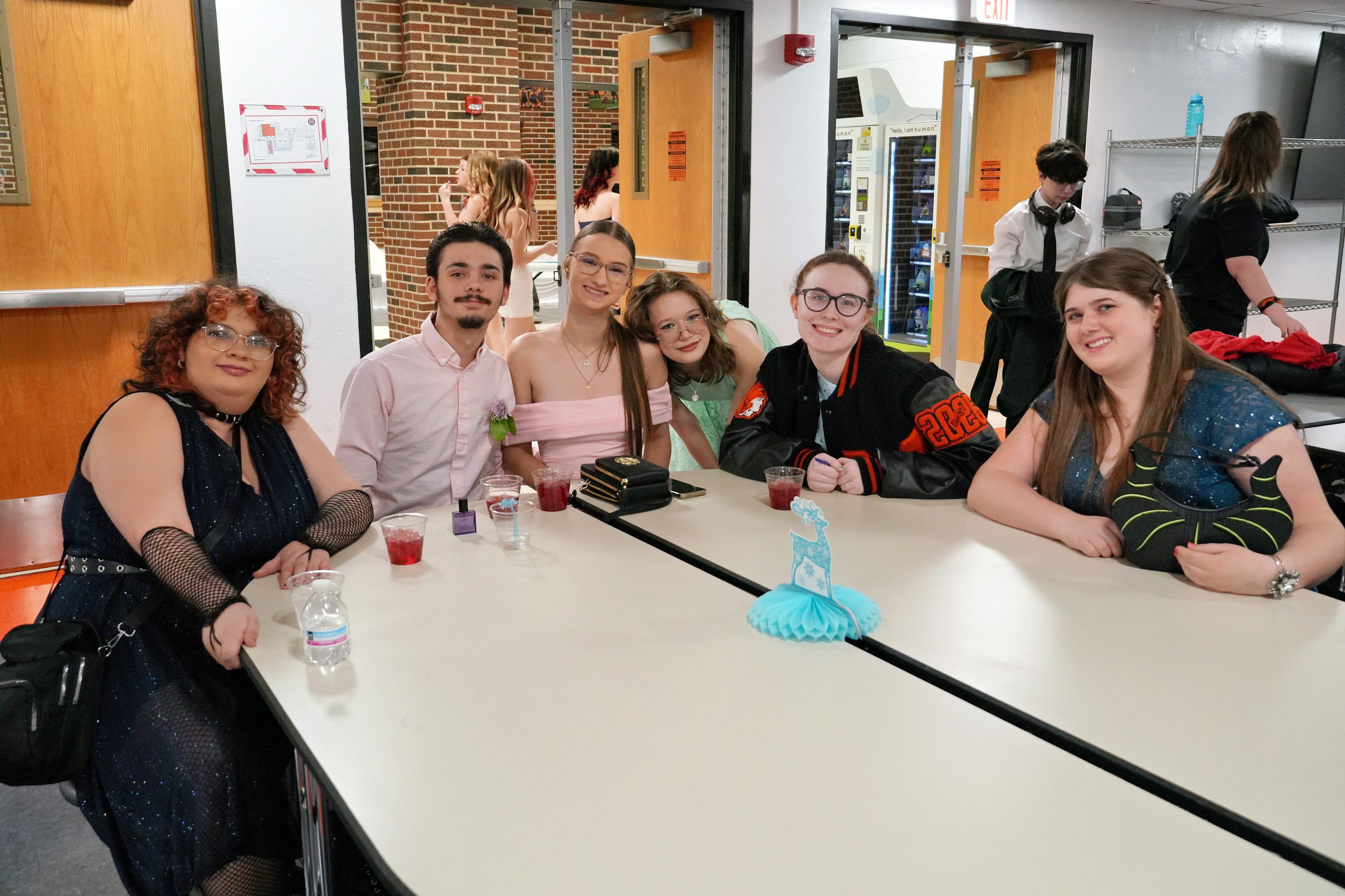 Students at a table at winter formal