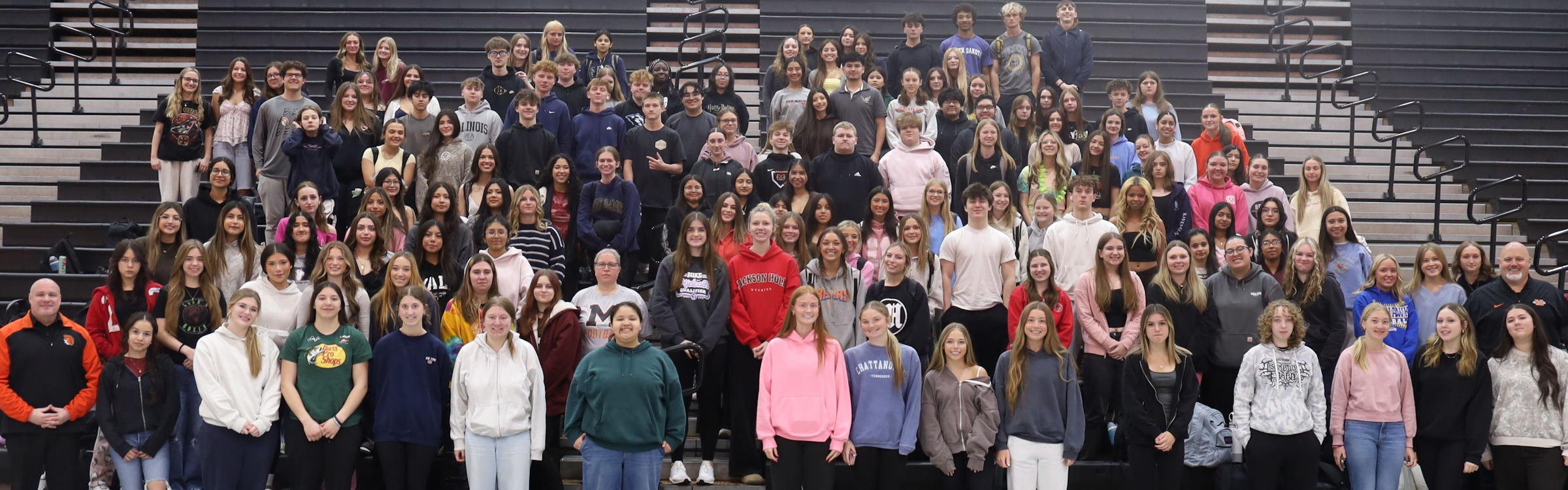 Students on bleachers 