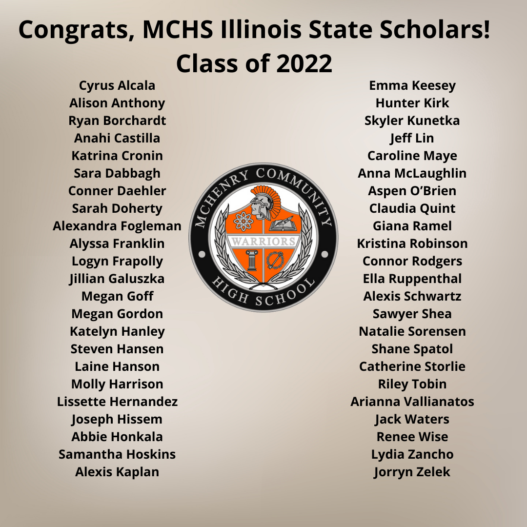 MCHS Illinois State Scholars Class of 2022