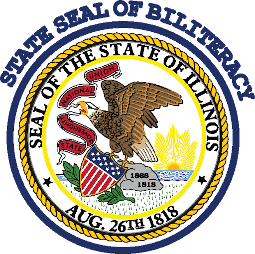 State Seal of Biliteracy Seal of the State of Illinois August 26th 1818 1868,118 badge with eagle on it. State Sovereignty National Union
