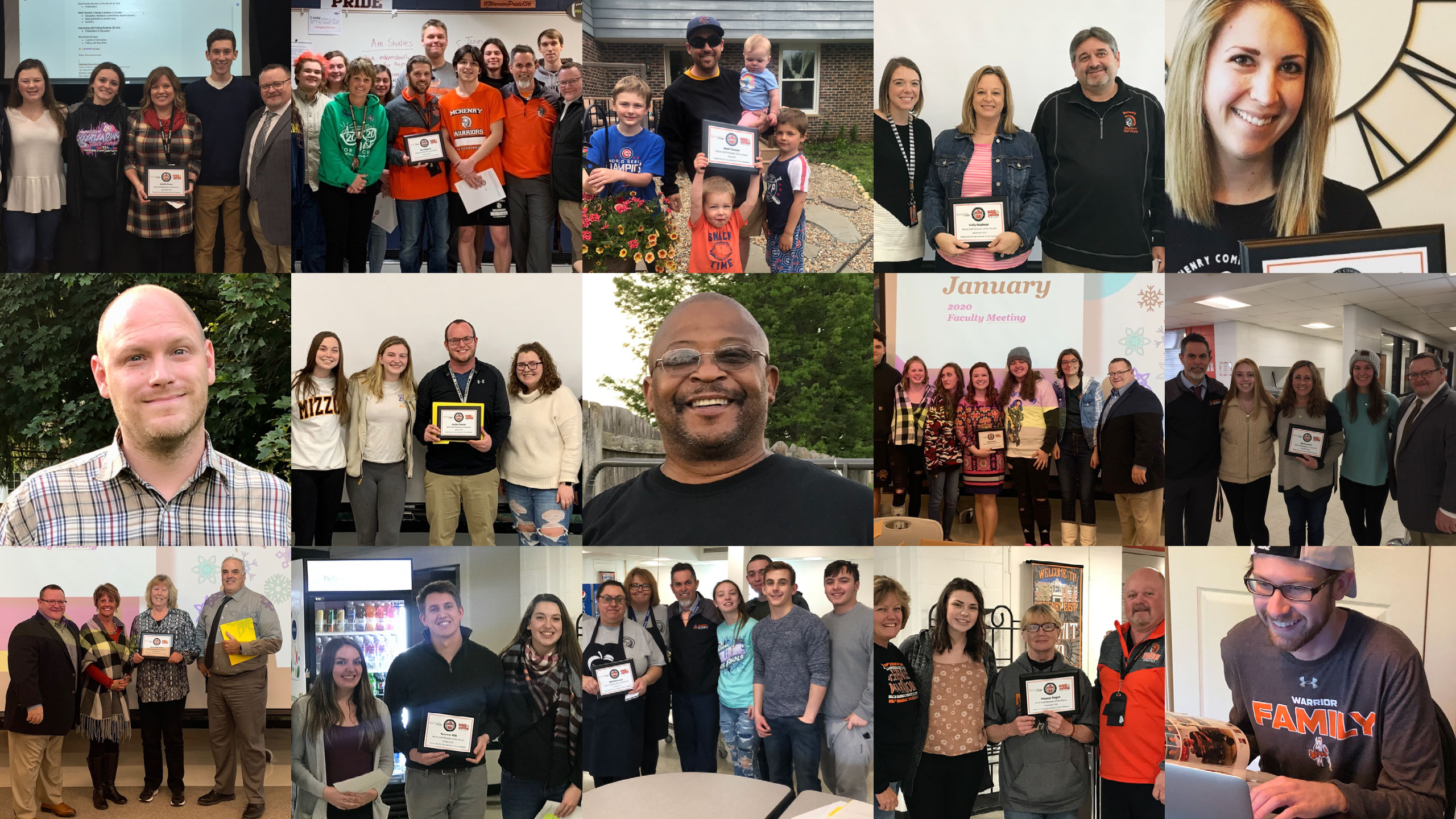 Staff Member of the Month 2019-2020 Collage of winners