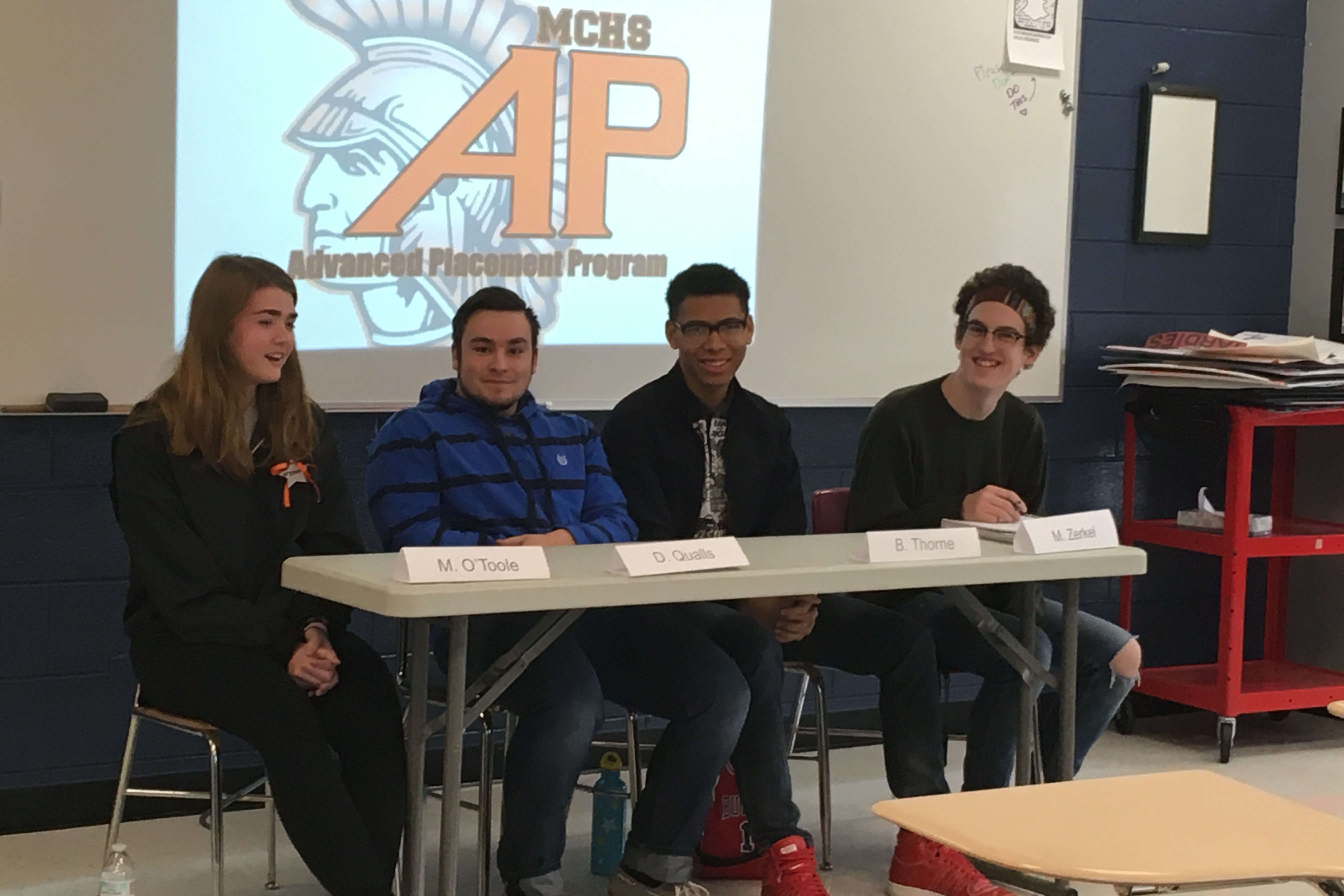 AP Presidential Campaigns students sitting at table 