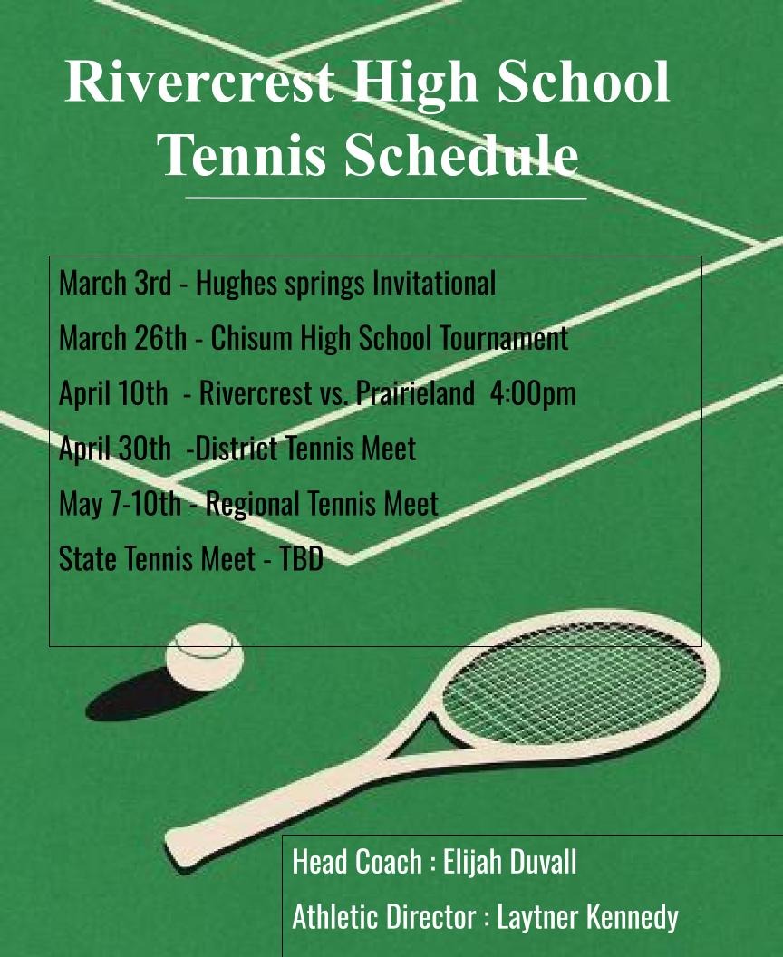 Rivercrest Tennis Schedule