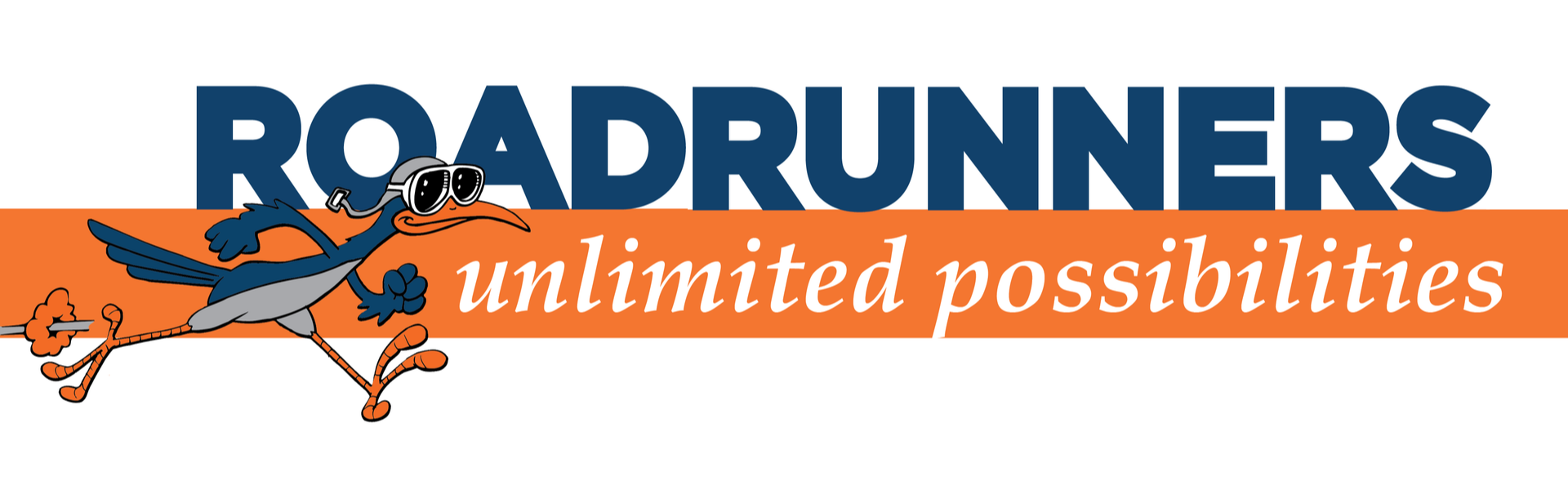 Roadrunners logo with an orange stripe and the tagline "unlimited possibilities"