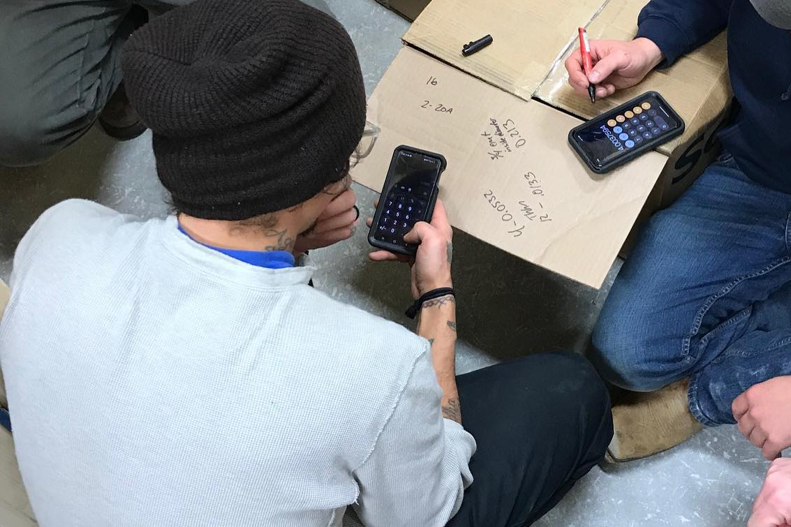 students with calculators