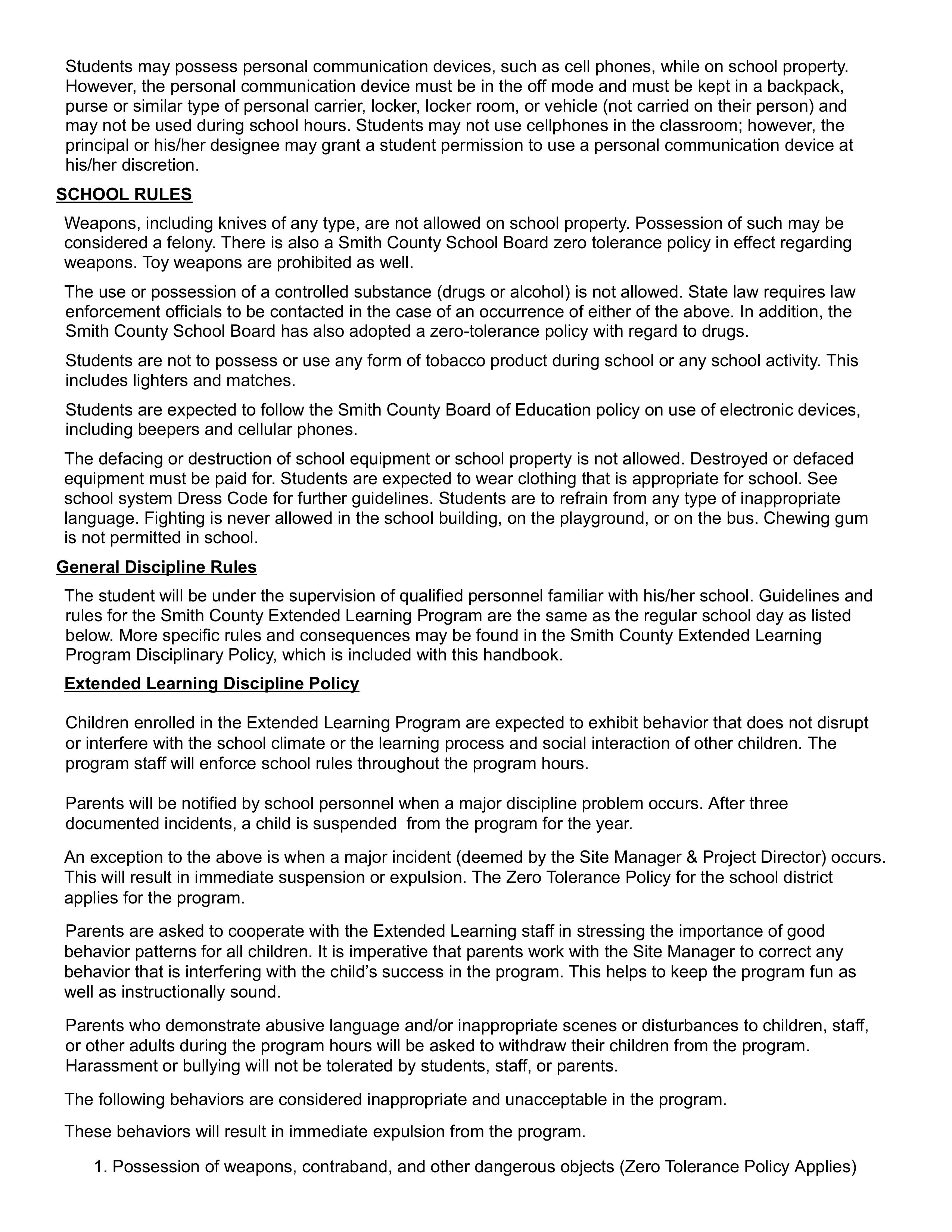 Parent Handbook Page 3