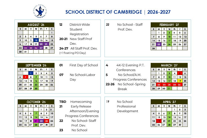 2026-2027 School Calendar