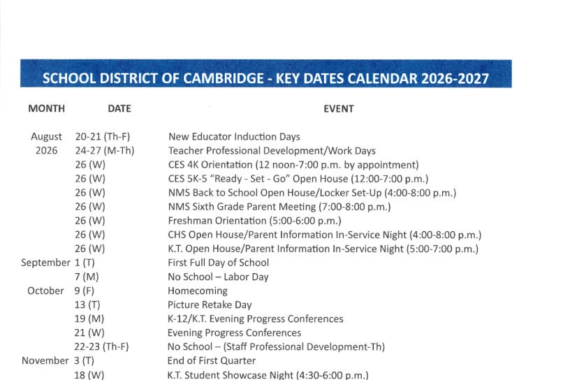 2026-2027 Key Dates Calendar