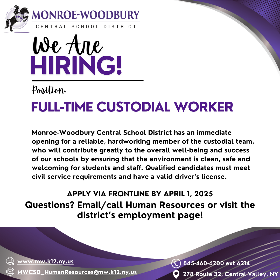 Human Resources/Employment MonroeWoodbury Central School District
