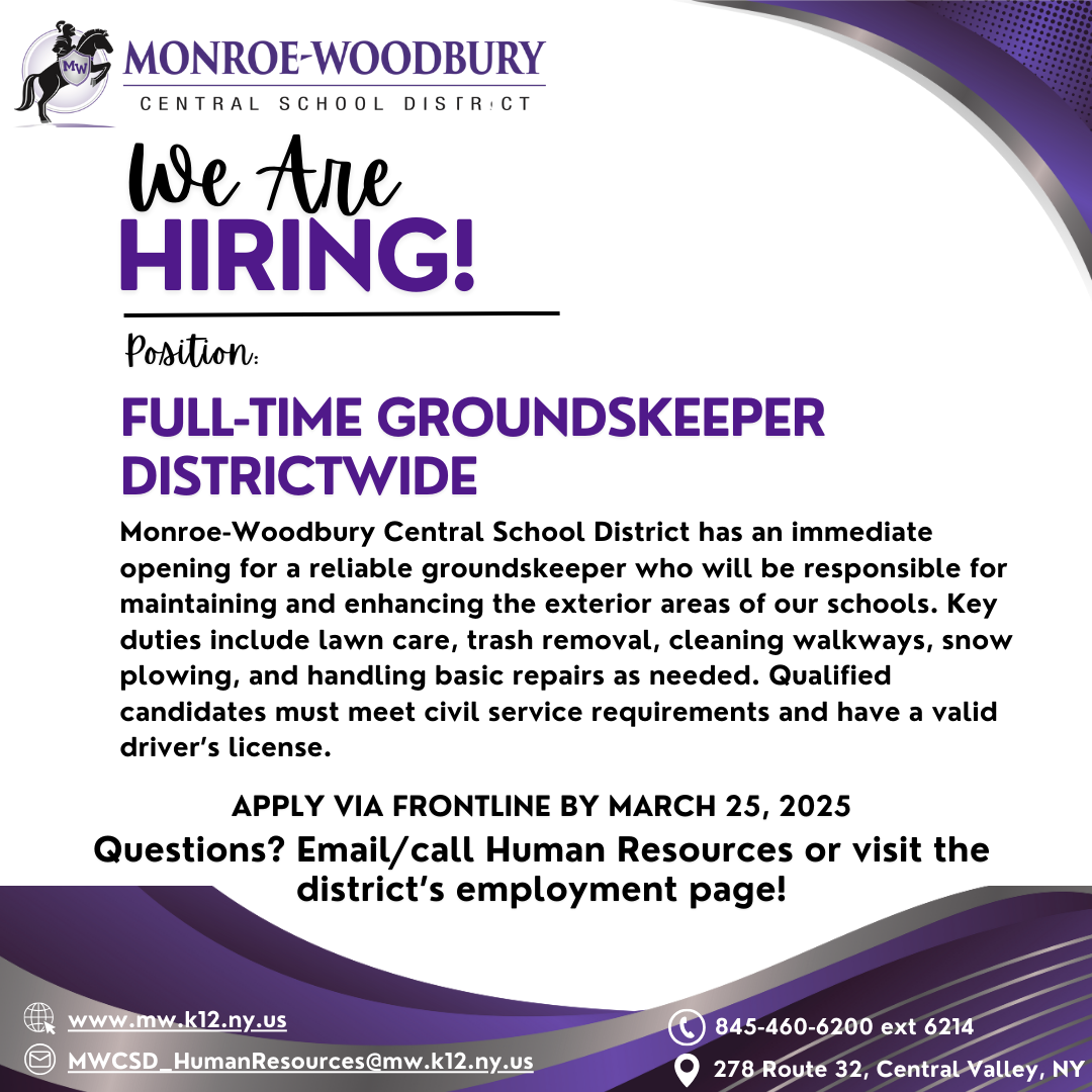 Human Resources/Employment MonroeWoodbury Central School District