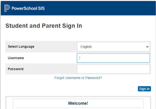 Parent Portal Sign-in Screen