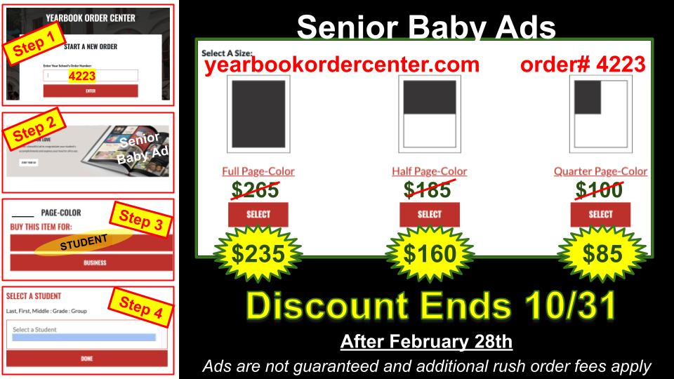 Baby ads discount for Class of 2025