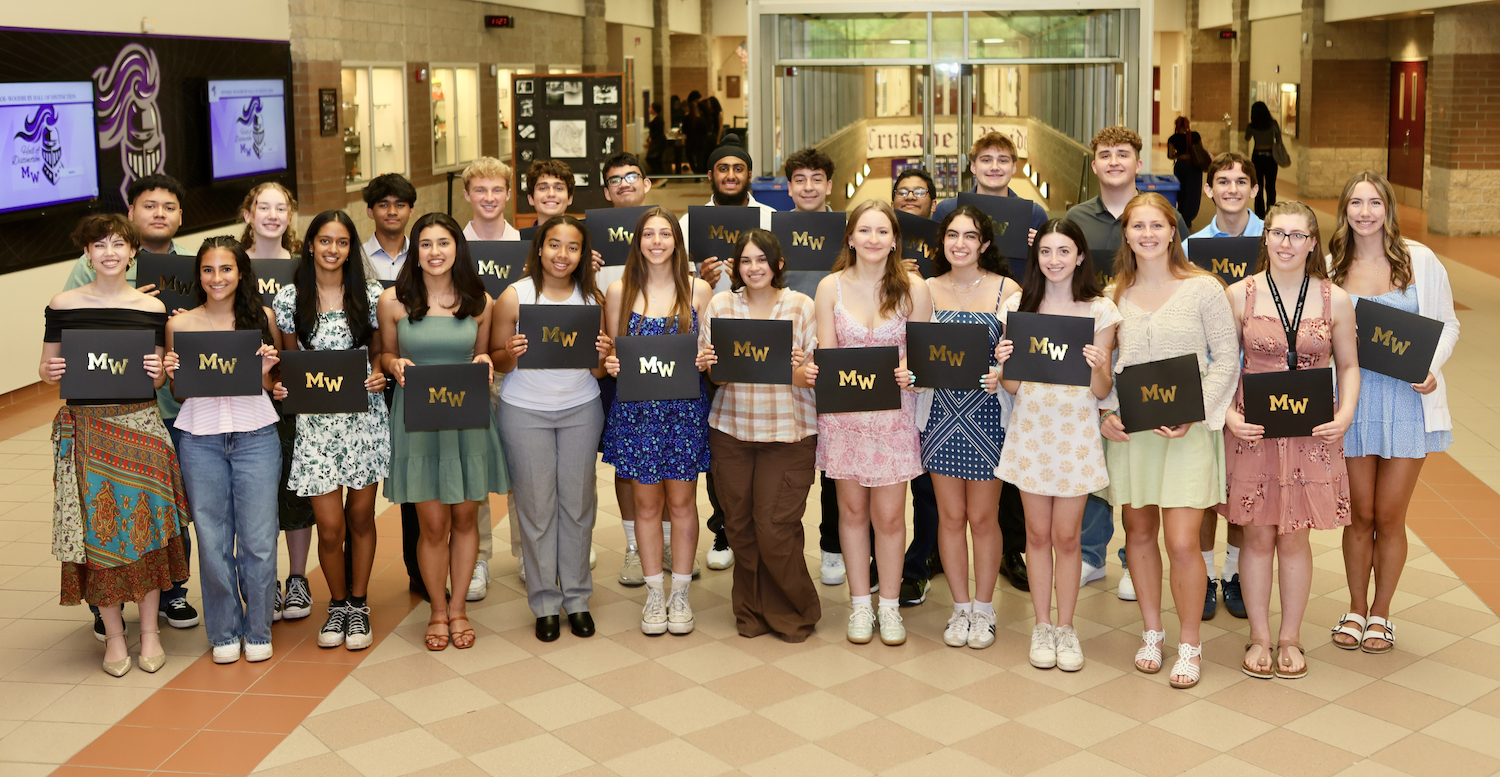 students holding certificates, MW