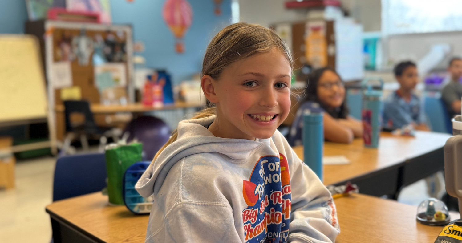 student sitting in class