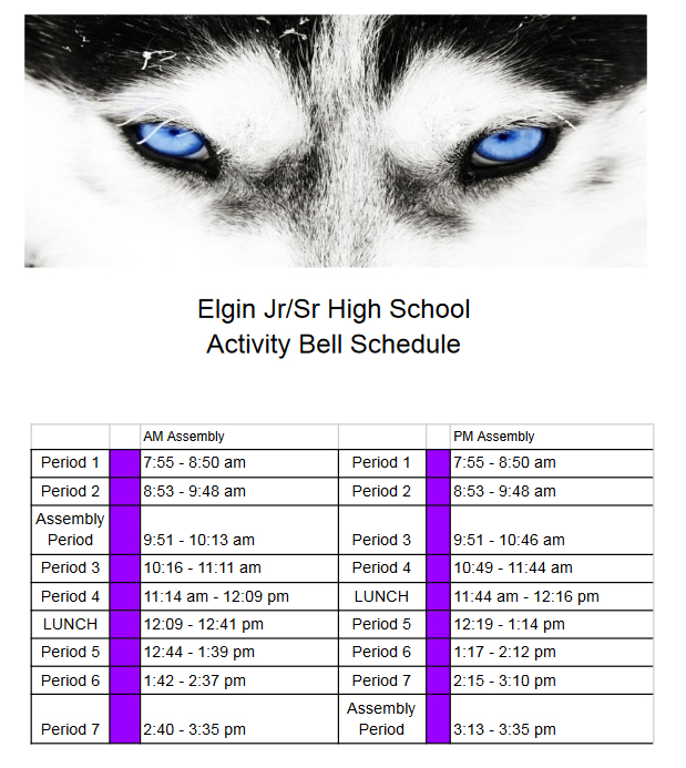 AM/PM Activity Schedule