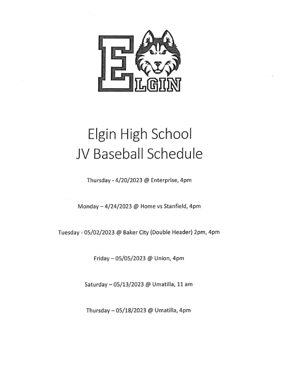 Athletic Schedules Elgin Jr/Sr High School