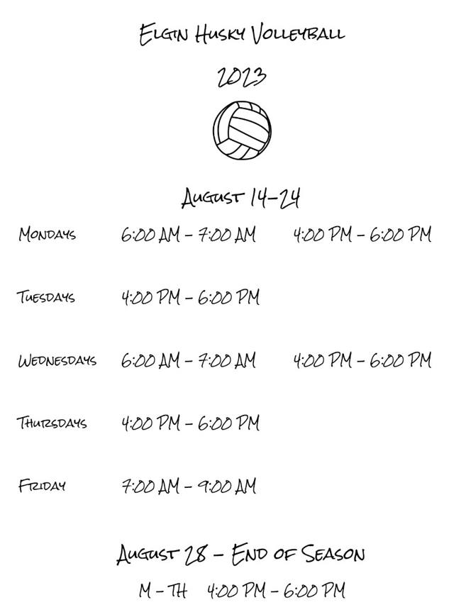Sports Practice Schedules Elgin Jr/Sr High School