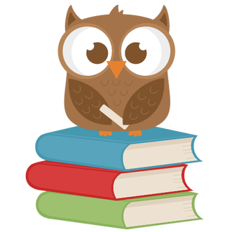 An image of an owl standing in three books.