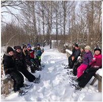 A photo of students playing in the snow.