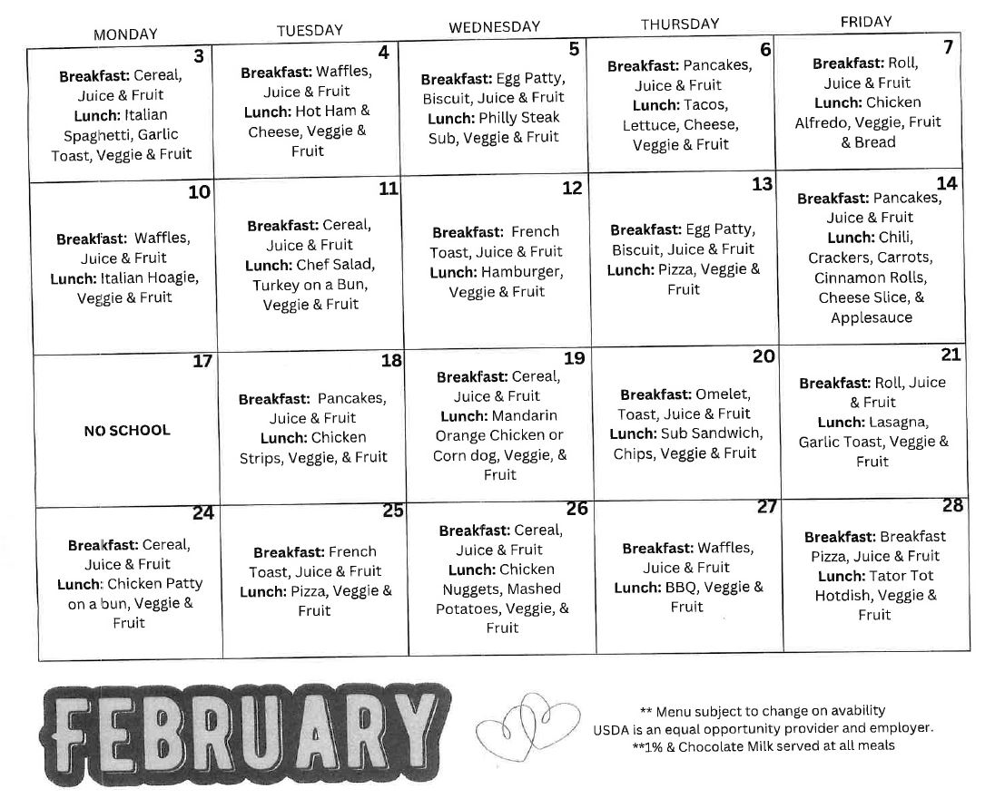 feb menu