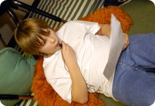 A boy reading
