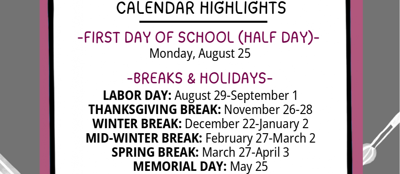 2025-2026 Calendar Highlights