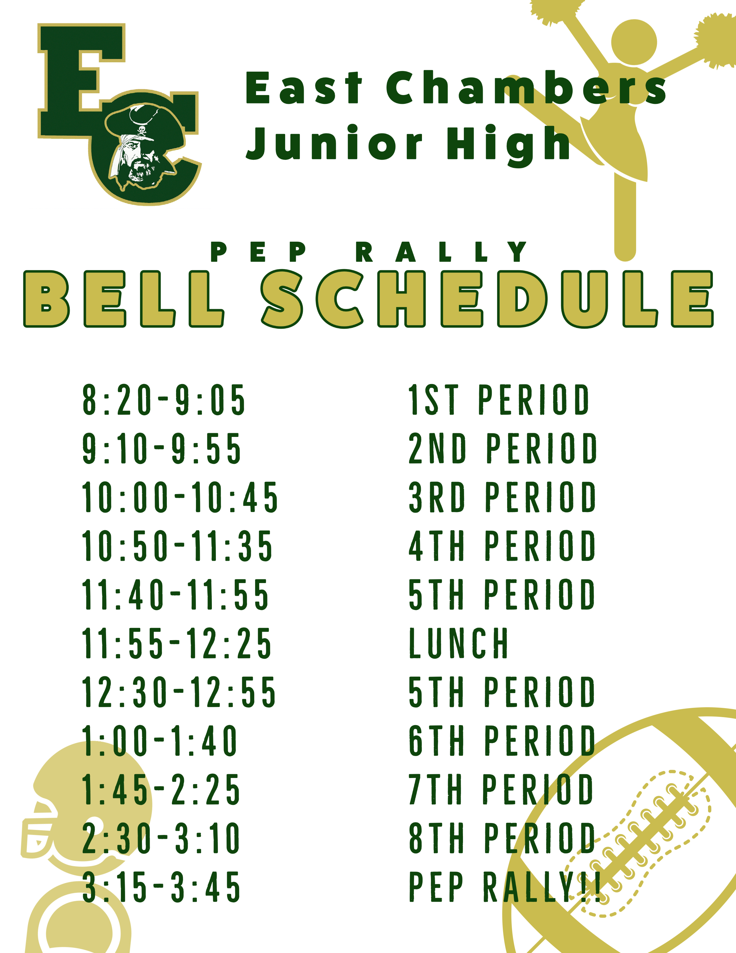 Pep Rally Schedule