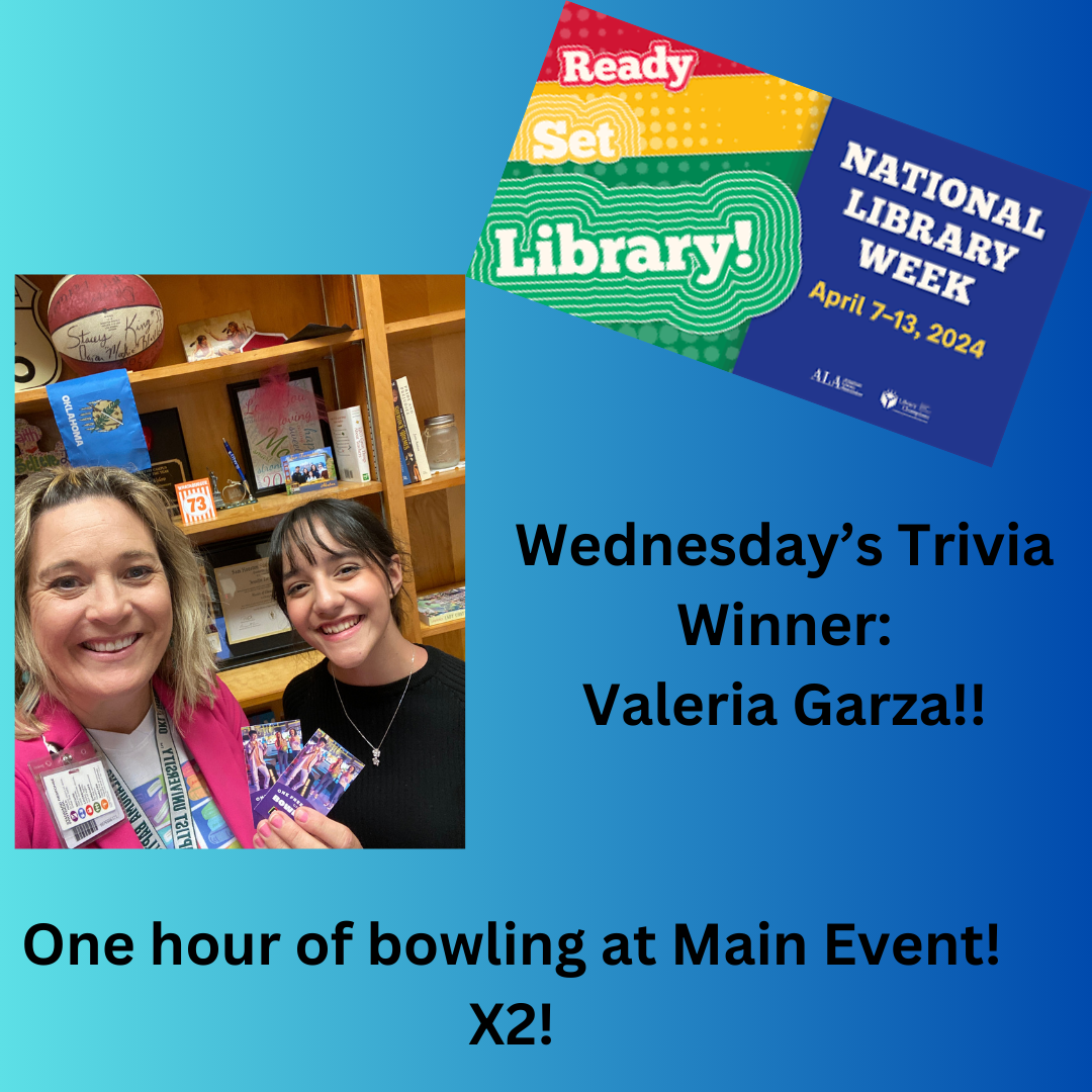 Wednesday's Trivia winner Valeria Garza with Mrs. Valero