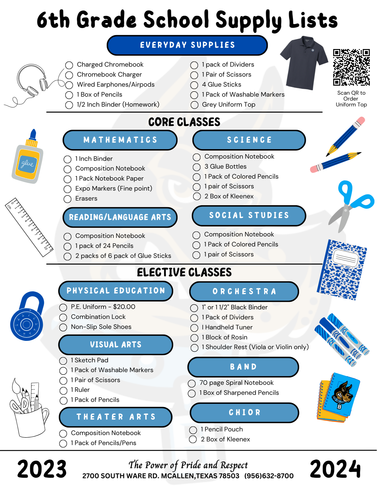 Supply Lists - Miscellaneous - West Orange-Stark High School