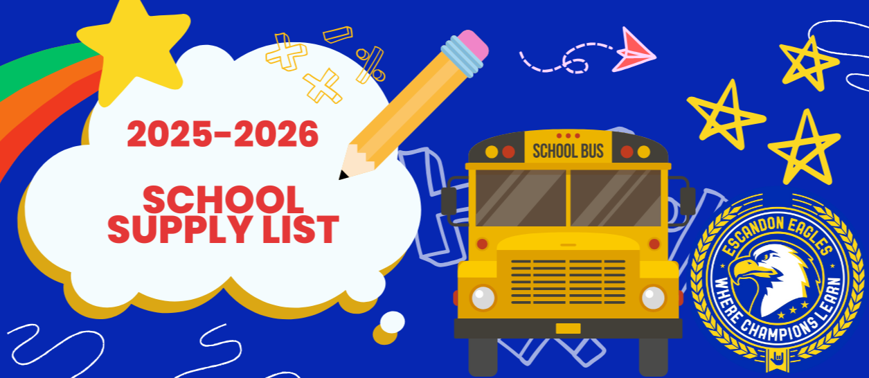 School Supply List for 2025-2026 School Year