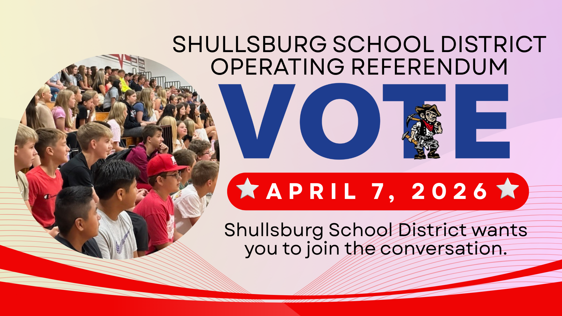 Shullsburg School District Operating Referendum Vote April 7, 2026. Shullsburg School District wants you to join the conversation.