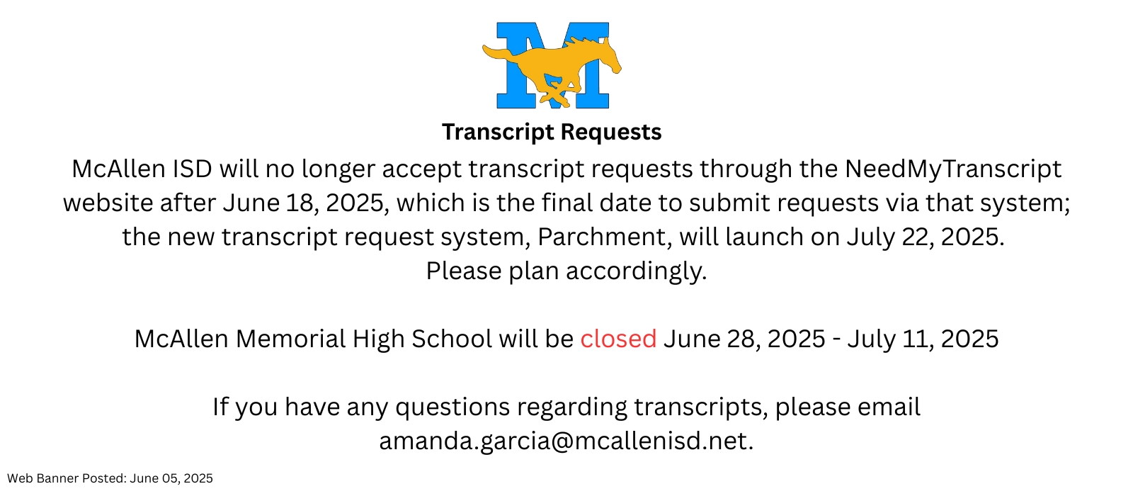 Transcript Request