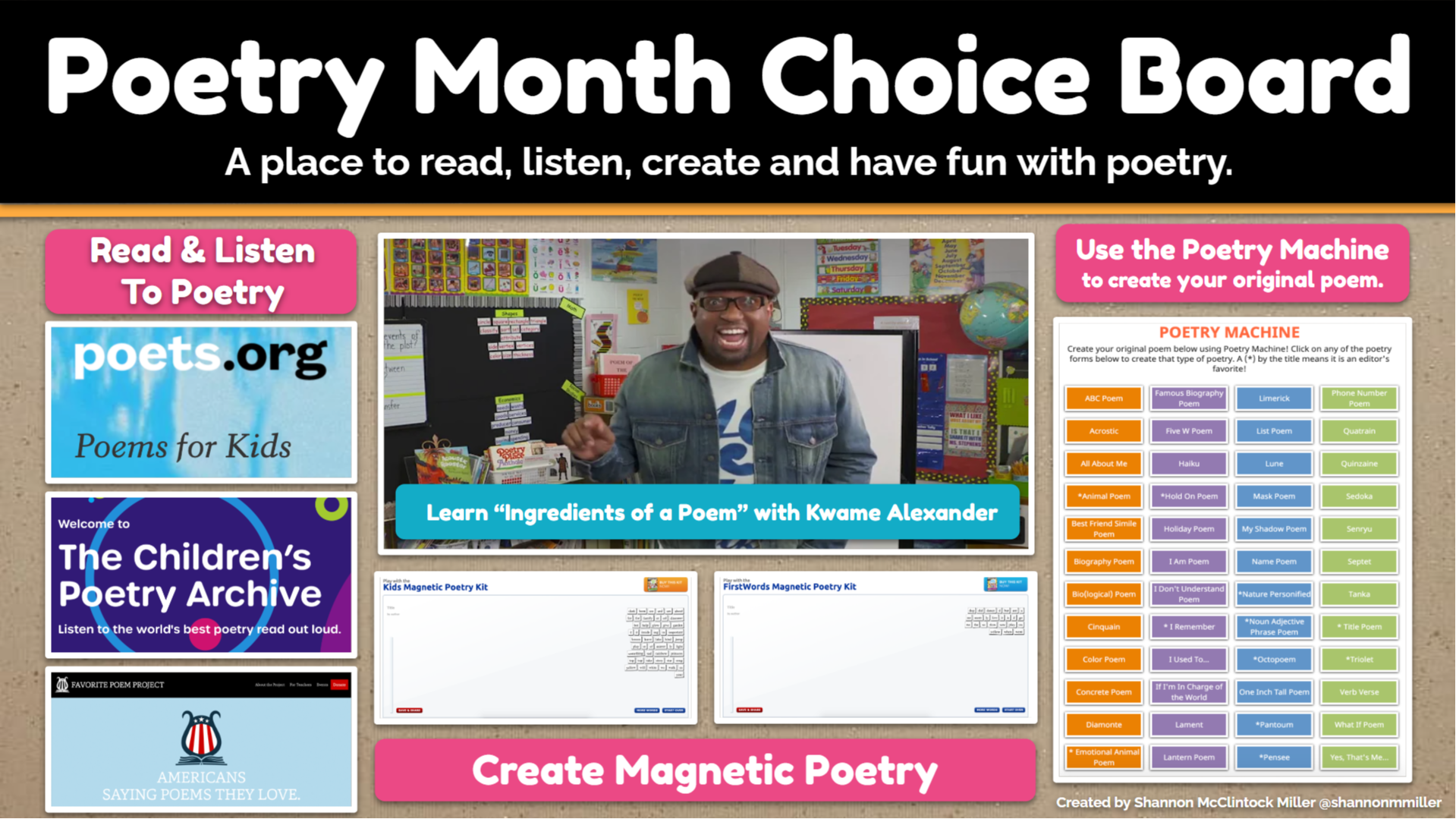 Poetry Choice Board
