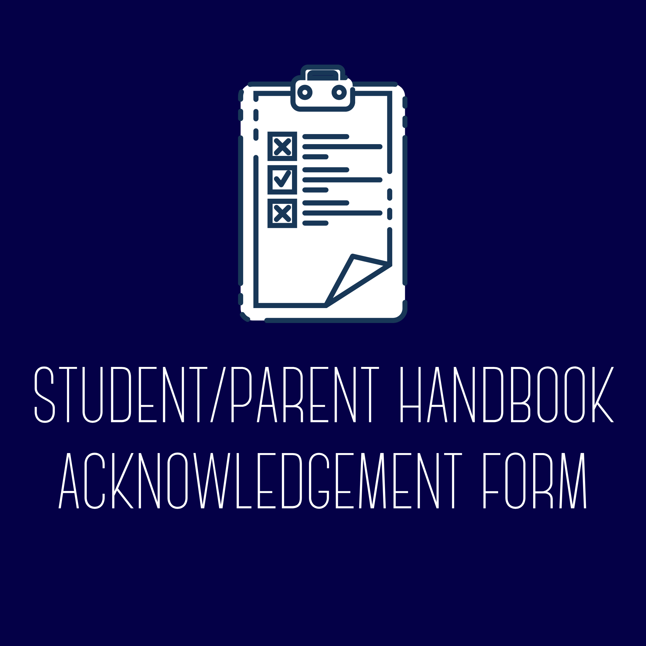 Student/Parent Handbook  Acknowledgement Form