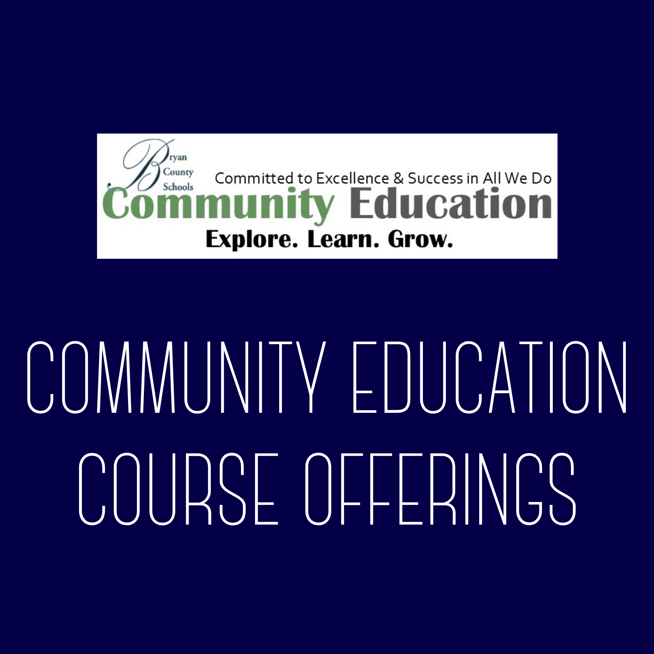 Community Ed Course Offerings