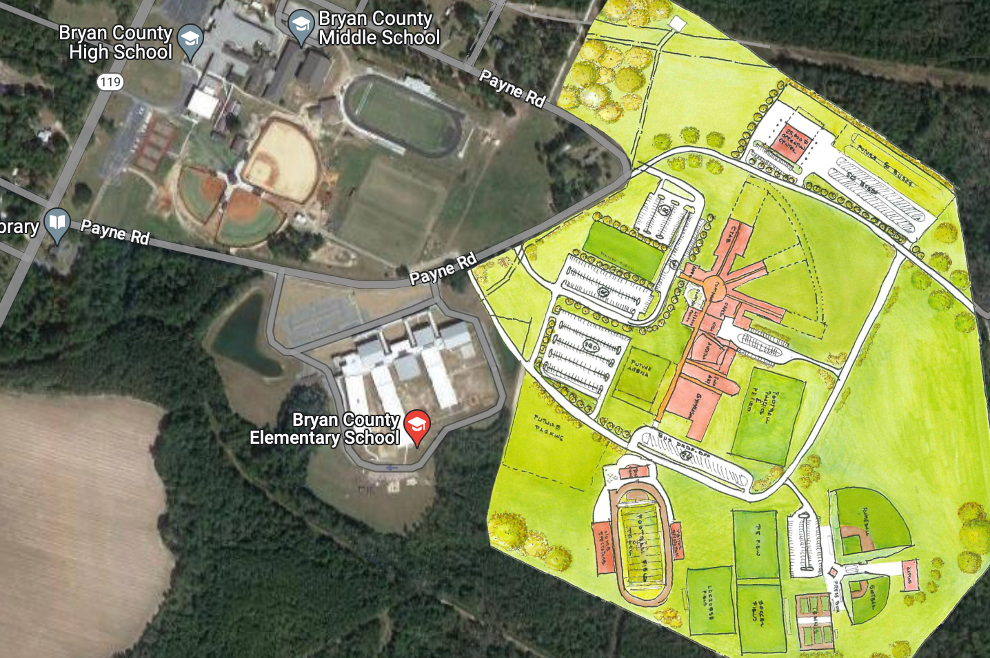 Image of Replacement Bryan County High School Site Layout