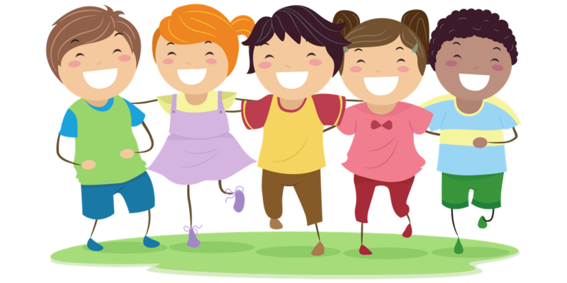 Clipart of 5 kids smiling