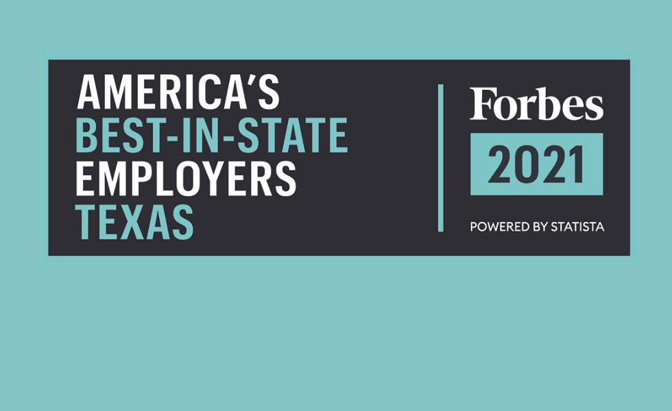 America's Best in State Employers Texas. Forbes 2021. Powered by Statista