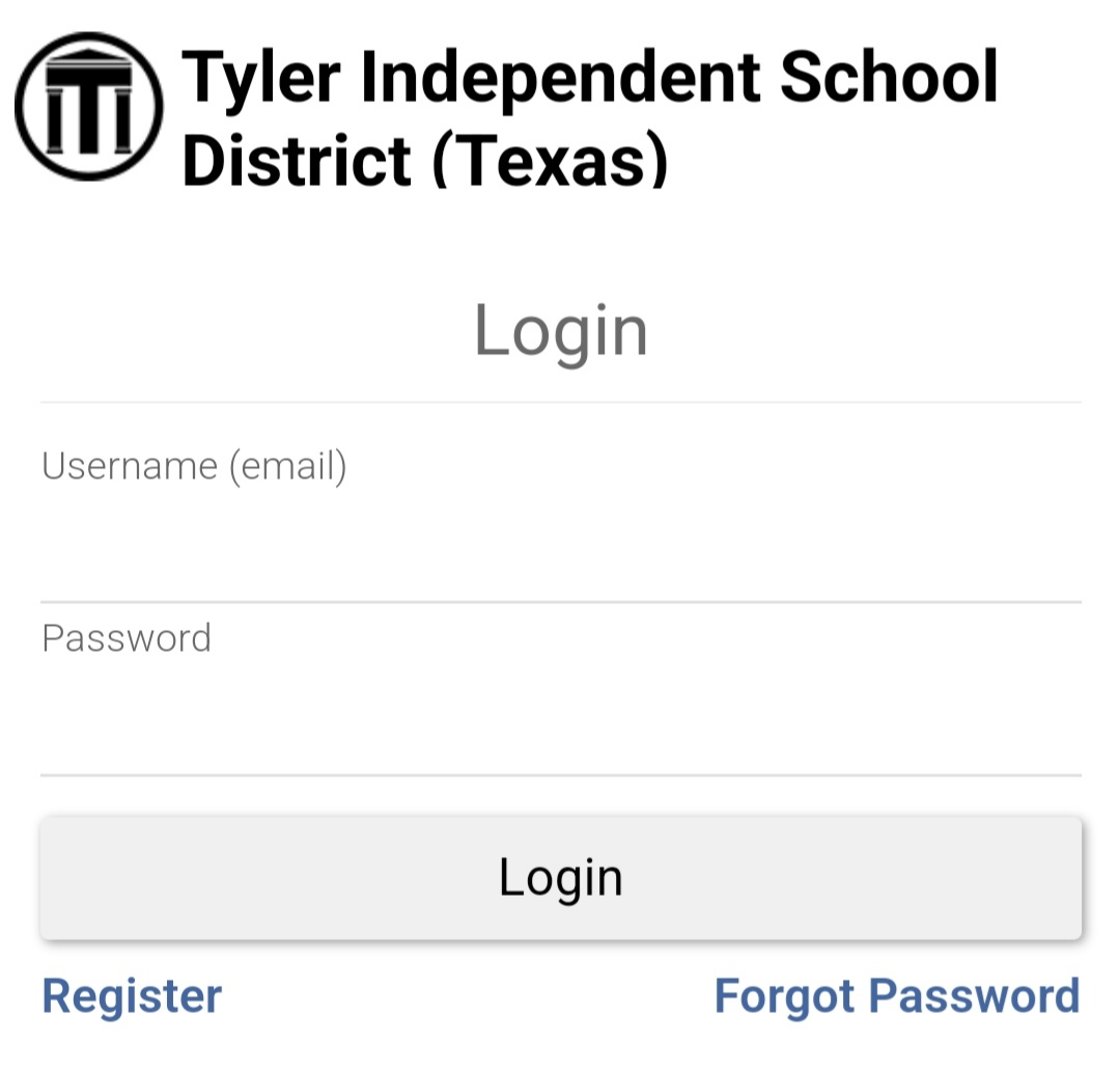 Tyler Independent School District (Texas) login. username/email. password. login. register. forgot password