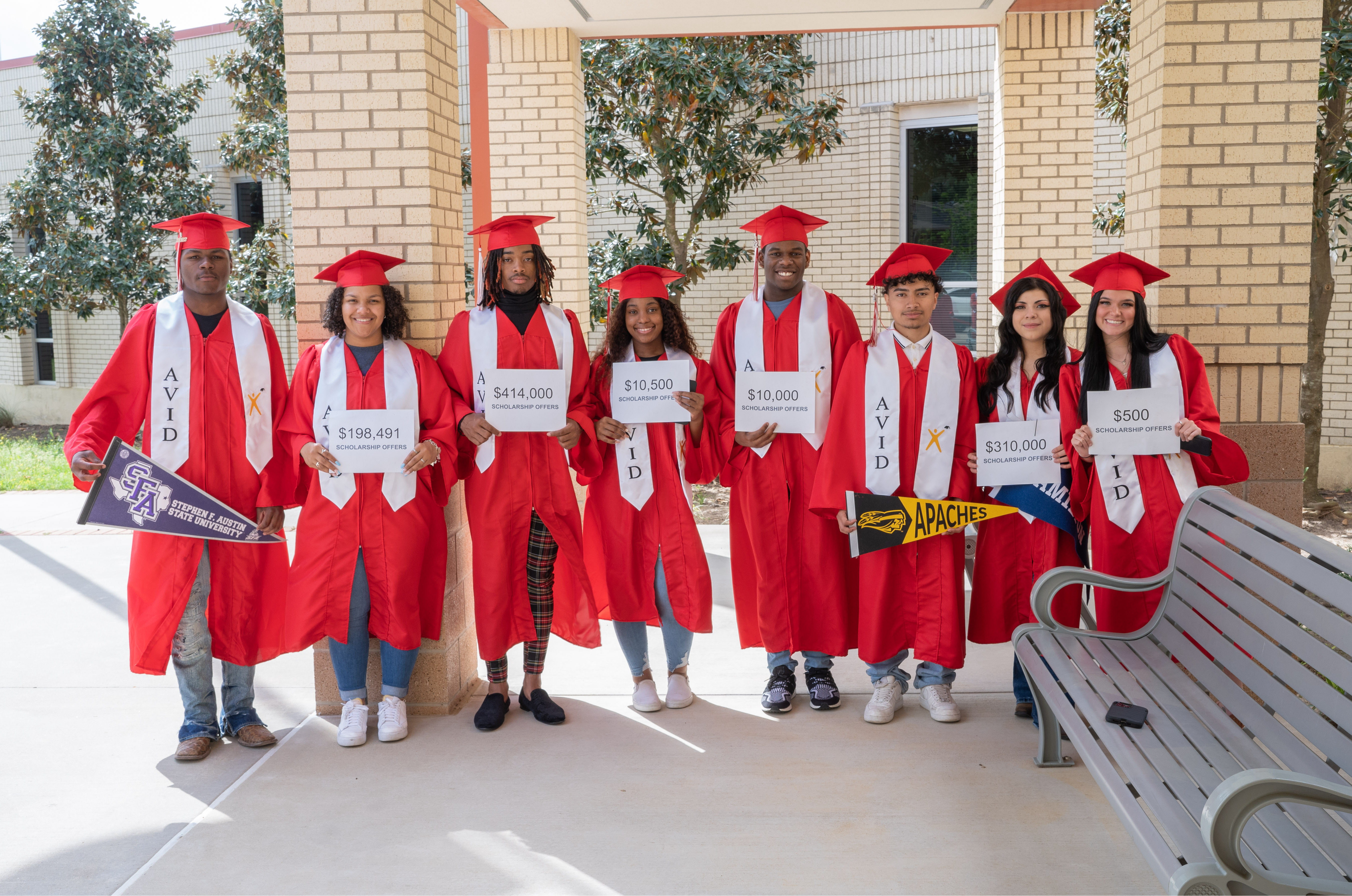 avid students showing scholarships