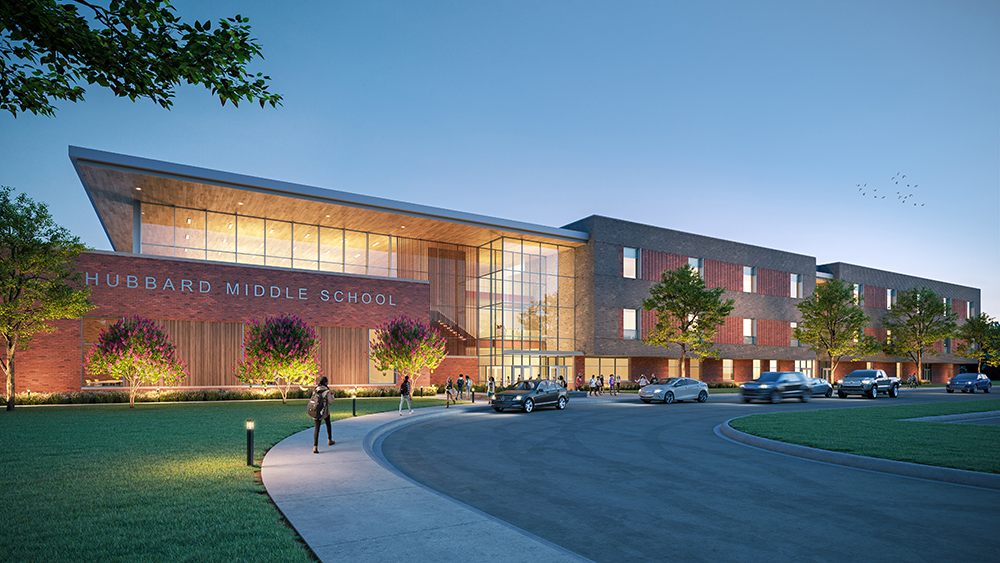 NEW Hubbard Middle School front of building