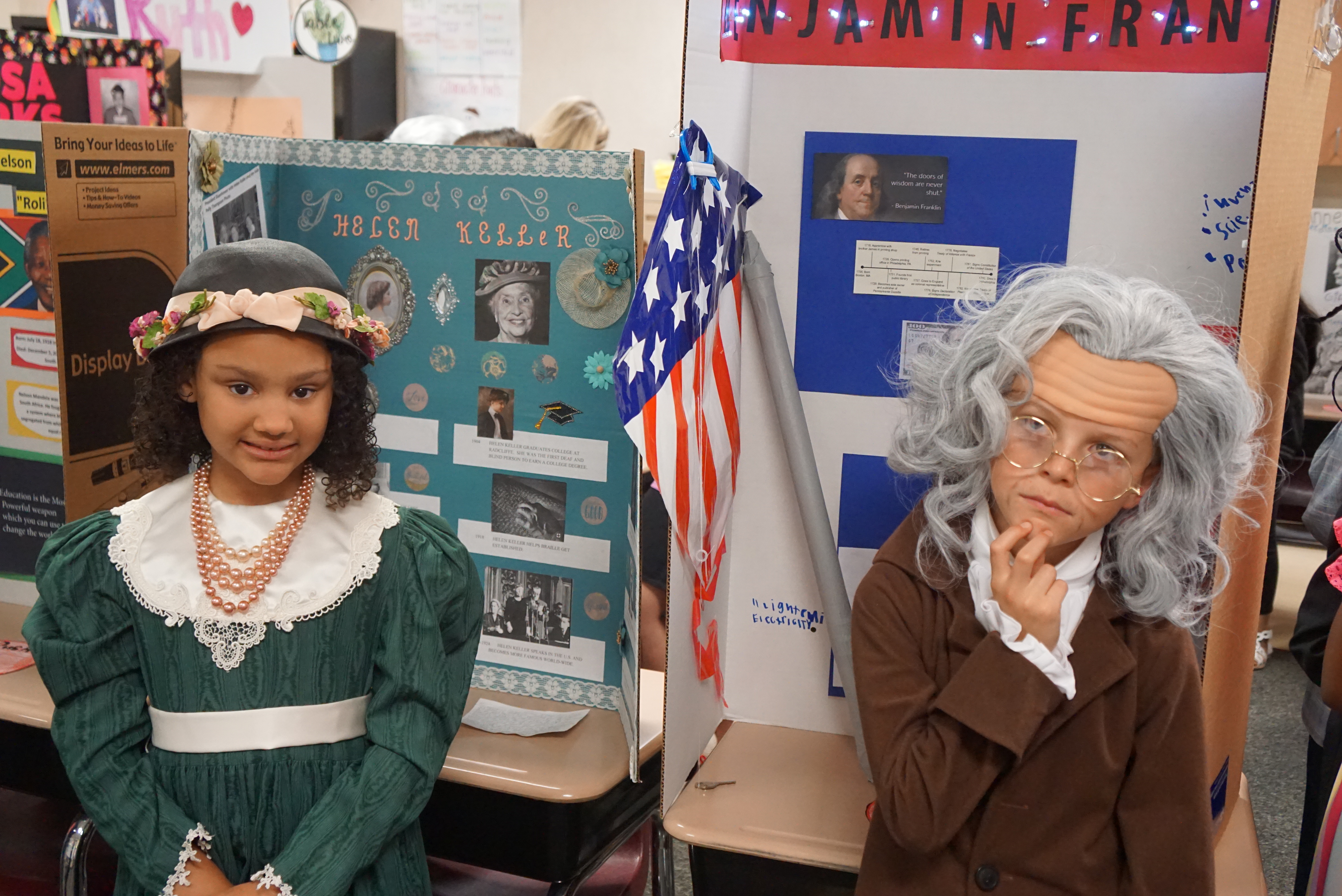students dressed as historic figures