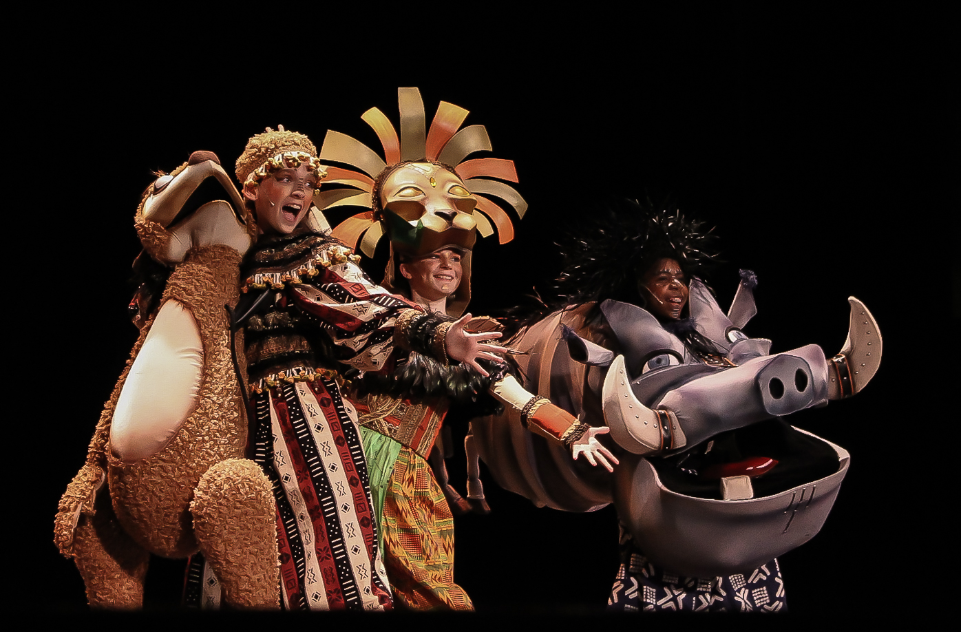 students performing lion king
